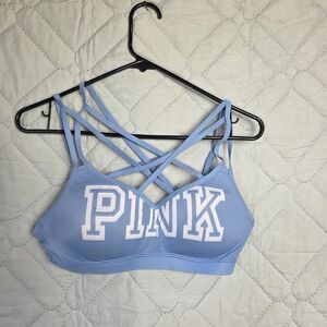 PINK Victoria's Secret Women's Light Blue Strappy Bralette